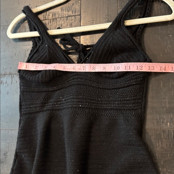 Torn by Ronny Kobo Mari Black Open Back Sexy Knit Maxi Dress Medium Crochet - Picture 10 of 13